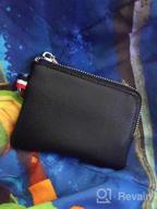 img 1 attached to Leather Coin Purse Wallet For Men Women, Dual Keyrings Change Pouch Card Holder With Mini Keyring (Dark Green) review by Mike Gruwell
