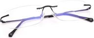 👓 unisex rimless clear bifocal reading glasses | blue light blocking readers for men and women | lightweight magnifying anti glare uv digital eyewear | dual-use far near & fashionable eyeglasses | reduce eyestrain logo