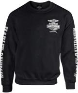 iconic style and comfort: harley-davidson men's lightning crest fleece pullover sweatshirt in classic black logo