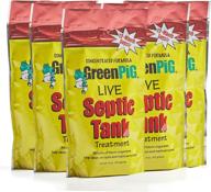 🐷 green pig septic waste breakdown live tank treatment with dissolvable flush packets - 5 year supply, consumer strength (white) logo