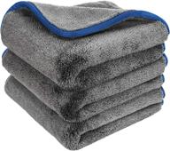 🚗 high-quality microfiber towels for cars: healsell professional drying towel (3 pack), 1200 gsm ultra thick, lint-free - 16'' x 16'' логотип