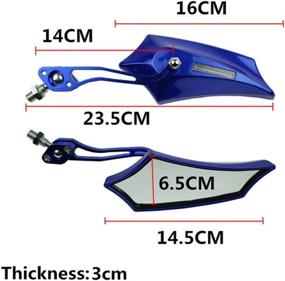 img 3 attached to 🛵 ESUPPORT Blue Universal Motorcycle Rear View Side Mirror 8mm 10mm for Scooter ATV