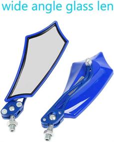 img 1 attached to 🛵 ESUPPORT Blue Universal Motorcycle Rear View Side Mirror 8mm 10mm for Scooter ATV