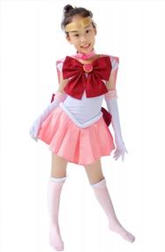 img 4 attached to Chibi USA Cosplay Costume For Kids - Pink, Small Size By DAZCOS