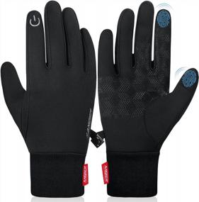 img 4 attached to Anqier Winter Gloves, новейшие ветрозащитные теплые перчатки с сенсорным экраном для мужчин и женщин для велоспорта, бега, активного отдыха