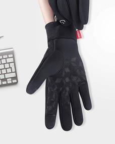 img 1 attached to Anqier Winter Gloves, новейшие ветрозащитные теплые перчатки с сенсорным экраном для мужчин и женщин для велоспорта, бега, активного отдыха