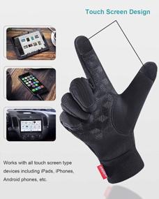 img 2 attached to Anqier Winter Gloves, новейшие ветрозащитные теплые перчатки с сенсорным экраном для мужчин и женщин для велоспорта, бега, активного отдыха