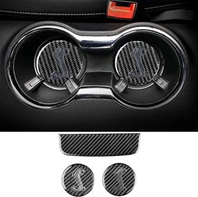 img 4 attached to MEEAOTUMO Cup Holder Set: Stylish Interior Trim Accessories for Ford Mustang GT 2015-2022