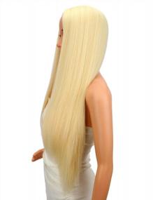 img 1 attached to Flaunt Your Style With Kalyss 26" Silky Straight Mixed 613 Blonde Yaki Wig For Women - Full Head, Heat Resistant And Premium Synthetic Hair - Perfect For Center Parting Look!