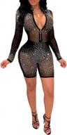sparkle and shine: adogirl's sequin rhinestone romper for the ultimate clubwear look! logo