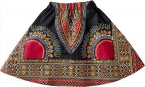 img 3 attached to SHENBOLEN Baby Girls African Wax Skirt Dashiki Print Skirt One Size