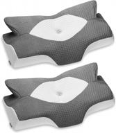 say goodbye to neck and shoulder pain with elviros memory foam contour pillows - pack of 2, perfect for side and stomach sleepers logo