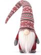 handmade swedish tomte, funoasis holiday gnome, christmas elf decoration ornaments, ideal thanksgiving day gifts - adorable swedish gnomes tomte with red stripes, measuring 19 inches logo