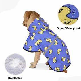 img 3 attached to Waterproof Dog Raincoat With Adjustable Belly Strap, Leash Hole Hooded Slicker Lightweight Breathable Rain Poncho For Small Medium Large Dogs And Puppies - Easy To Wear Reflective Outdoor Protection