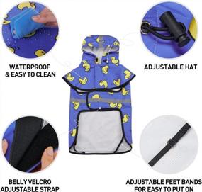 img 2 attached to Waterproof Dog Raincoat With Adjustable Belly Strap, Leash Hole Hooded Slicker Lightweight Breathable Rain Poncho For Small Medium Large Dogs And Puppies - Easy To Wear Reflective Outdoor Protection