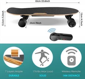 img 2 attached to OppsDecor Electric Skateboard - Remote-Controlled Longboard For Adults & Teens, 7 Layers Maple Deck, 12 MPH Top Speed & 10 Miles Range (US Stock)