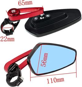 img 3 attached to 🛵 ESUPPORT Red 22mm Motorcycle Rearview Mirror with Blue Anti-Glare Glass, Aluminum Handlebar End – for ATV, Scooter