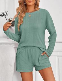 img 1 attached to Stay Cozy And Stylish With MEROKEETY Women'S Casual Cable Knit Pajama Sets