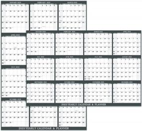 img 4 attached to Large Reversible 2023 Yearly Wall Calendar - Dry & Wet Erase, Full Year Wall Calendar 2023 With Julian Date, 34.6" X 22.9", Vertical/Horizonal Orientation, Classic Grey Design, Jan. 2023 - Dec. 2023