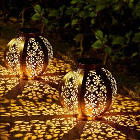img 4 attached to Enhance Your Outdoor Space With OxyLED Solar Lanterns - 2 Pack Hanging Decorative Lights For Garden, Patio, And More!