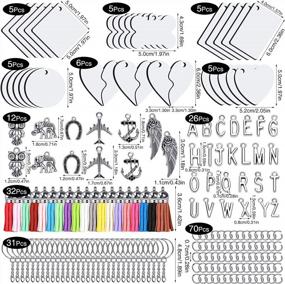 img 3 attached to DIY Keychain Making Kit With 132 Sublimation Blanks, Leather Tassels, Jump Rings, 26 Alphabet Charms - Art And Craft Keychain Supplies