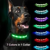 🐶 rantojoy rechargeable led lighted dog collar: 7 colors in 1, glow safety necklace, pet flashing collar for night visibility logo