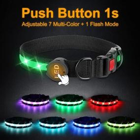 img 1 attached to 🐶 RANTOJOY Rechargeable LED Lighted Dog Collar: 7 Colors in 1, Glow Safety Necklace, Pet Flashing Collar for Night Visibility