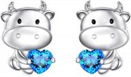925 sterling silver pieced ear jewelry cute animal stud earrings for women birthday gift logo