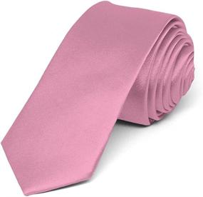 img 1 attached to TieMart Blush Skinny Solid Necktie: Stylish Men's Accessory Bundle with Ties, Cummerbunds, and Pocket Squares