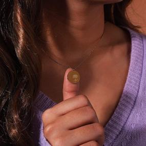 img 3 attached to Fancy & Shiny Birth Month Flower Necklace: Engraved Gold Coin Pendant For Women