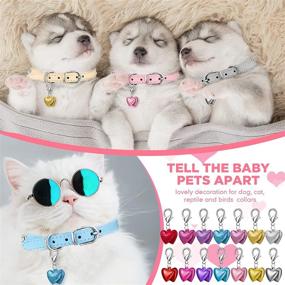 img 1 attached to 🔔 Kajaia 14-Piece Cat Bell Set for Dog Collar - Heart Pet Cat Bell Dog Collar Bell - Colorful Small Cat Collar Bells - Pet Pendant Accessories for Cat Dog - Pet Bell in Glossy and Matte, available in 7 Colors