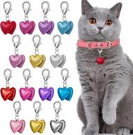 🔔 kajaia 14-piece cat bell set for dog collar - heart pet cat bell dog collar bell - colorful small cat collar bells - pet pendant accessories for cat dog - pet bell in glossy and matte, available in 7 colors logo