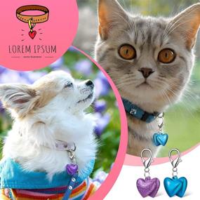 img 2 attached to 🔔 Kajaia 14-Piece Cat Bell Set for Dog Collar - Heart Pet Cat Bell Dog Collar Bell - Colorful Small Cat Collar Bells - Pet Pendant Accessories for Cat Dog - Pet Bell in Glossy and Matte, available in 7 Colors