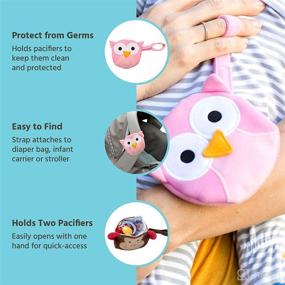 img 3 attached to 🦉 J.L. Childress Pacifier Pal Pacifier Pocket and Toy, Pink Owl - Keeps Pacifiers Clean, Machine Washable, Fits 2-3 Pacifiers