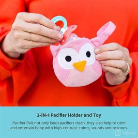 img 2 attached to 🦉 J.L. Childress Pacifier Pal Pacifier Pocket and Toy, Pink Owl - Keeps Pacifiers Clean, Machine Washable, Fits 2-3 Pacifiers