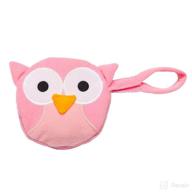 🦉 j.l. childress pacifier pal pacifier pocket and toy, pink owl - keeps pacifiers clean, machine washable, fits 2-3 pacifiers logo