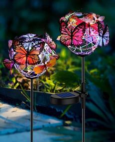 img 4 attached to Enhance Your Garden With Aiscool Butterfly Solar Lights - Waterproof Decorative Stake Lights For Garden And Yard Pathway (2 Pack)