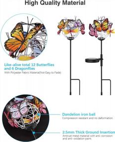 img 2 attached to Enhance Your Garden With Aiscool Butterfly Solar Lights - Waterproof Decorative Stake Lights For Garden And Yard Pathway (2 Pack)