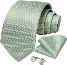 img 4 attached to DiBanGu Solid Silk Men'S Tie And Pocket Square Set With Woven Pattern, Formal Necktie Including Cufflinks For Optimal Style