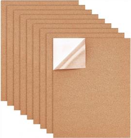 img 4 attached to Set Of 10 Self-Adhesive Cork Sheets - 17.7X13.8 Inches And 1Mm Thick - Ideal For DIY Crafts, Coasters, Wall Décor, And Insulation Backing Supplies