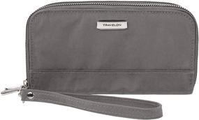img 2 attached to Travelon Double Zip Wallet 👛 in Smoke: Stylish and Functional Travel Accessory