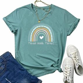 img 4 attached to Cute Summer Graphic Tees For Women: ROSEPARK Shirts And Tops
