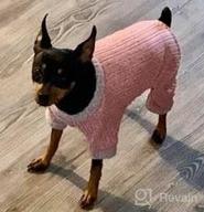 img 1 attached to Pink Deer Knit Dog Sweater Dress With Craft Pom Pom Ball Pullover Ruffle For Small Dogs CuteBone Snowflake Girl review by Mike Gruwell