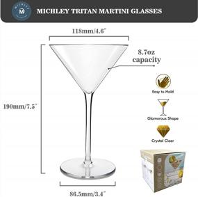 img 2 attached to MICHLEY Unbreakable Tritan Plastic Martini Glasses 8.7Oz, Dishwasher Safe, Wedding Party Gifts - Set Of 2