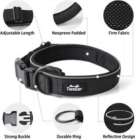 img 3 attached to TwoEar Dog Collar Neoprene Padded Soft Comfortable Dog Collar Heavy Duty Adjustable Breathable Reflective Durable For Extral Large Medium Small Dogs Pet And All Breed（L,Black）