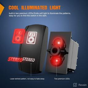 img 1 attached to Nilight Stereo Rocker Switch: 5Pin Laser On Off SPST LED Light Bar Switch for Vehicles - 2 Years Warranty