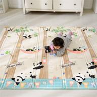 🧸 bammax folding play mat for crawling, waterproof non-toxic baby playmat - 70" x 77.5" x 0.6 logo