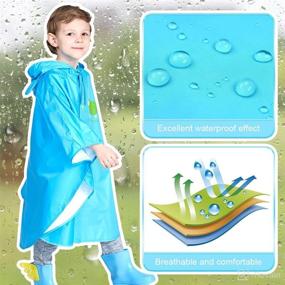 img 2 attached to 🌧️ WYTbaby Kids Raincoat Ponchos: Hooded Waterproof Overall Rainsuits for Boys and Girls - Rainy Day Essential