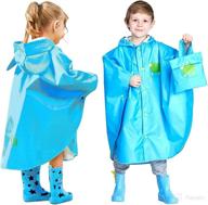 🌧️ wytbaby kids raincoat ponchos: hooded waterproof overall rainsuits for boys and girls - rainy day essential logo