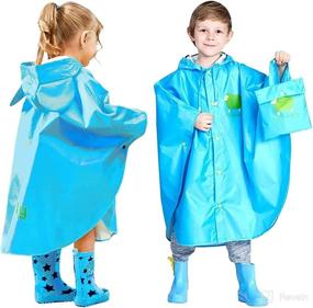 img 4 attached to 🌧️ WYTbaby Kids Raincoat Ponchos: Hooded Waterproof Overall Rainsuits for Boys and Girls - Rainy Day Essential